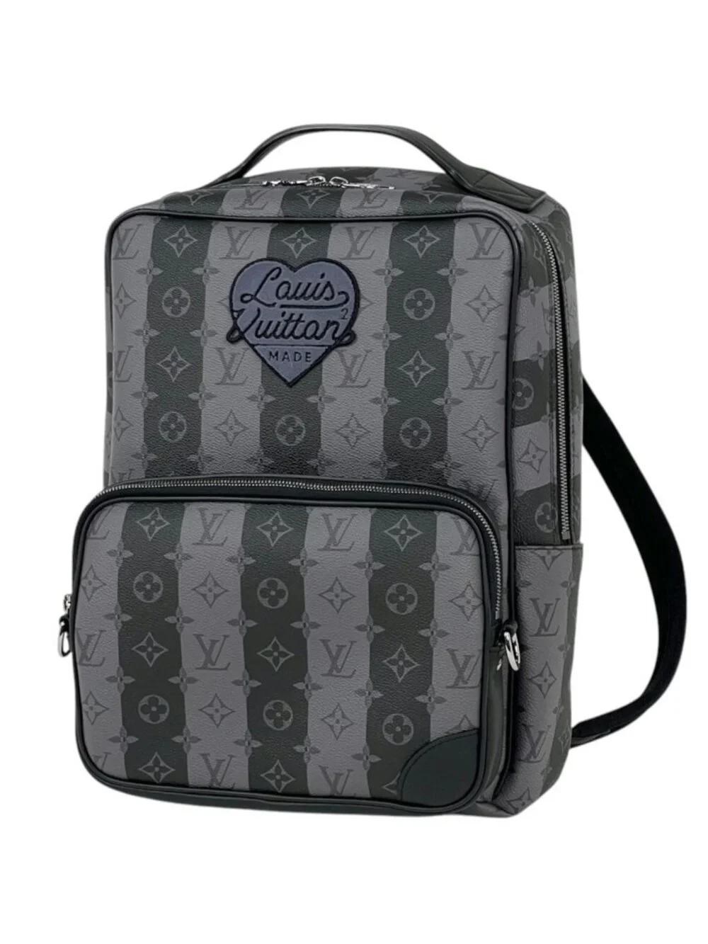 Louis Vuitton Modular Backpack Monogram Stripe 2-Way Eclipse Black Gray